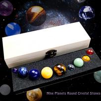 9 vnt./komplektas Devynios Saulės sistemos planetos Sferos Stalinis planetos Krištolinio akmens papuošalai 9pcs /box