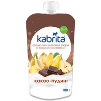 «Kabrita® Vaisinė tyrelė su grūdais ir ožkų pieno grietinėle „Kakavinis pudingas“ vaikams nuo 9 mėn. 100g.