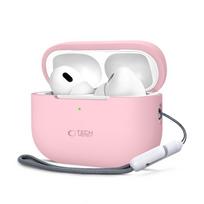 Rožinės spalvos ausinių dėklas "Tech-Protect Silicone Hook" skirtas Apple Airpods Pro 1 / 2