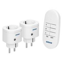 Nuotoliniu pulteliu valdomų belaidžių mini kištukinių lizdų rinkinys 2+1 OR-GB-439(GS) schuko