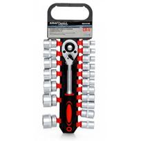 Galvučių rinkinys su terkšle 1/2" 19 vnt. KD10108