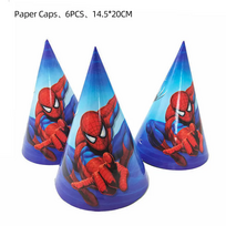 Vienkartinės popierinės kepuraitės „Žmogus voras” (Spiderman)  6 vnt.