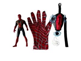 Pirštinė-šaudyklė su šoviniais ir Figūrėle Žmogus Voras (Spiderman)