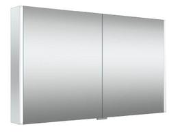 BIG, veidrodinė spintelė su 2 dvigubo veidrodžio durelėmis su LED šviestuvu ir dugno apšvietimu, 120cm