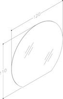 Semiround 120cm,  Pusapvalis veidrodis su galiniu LED apšvietimu, IP44