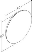 Round 80cm, Apvalus veidrodis su apšvietimu, liečiamas sensorius, IP44