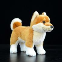 Mielos šunų lėlės modeliavimas japonų šiba inu akita šunų figūrėlės, stovinčio šuns pliušiniai žaislai 28cm