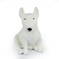 Bulterjeras, Bully II - šuns statula, sėdimas šuo prie stalo, šunų mylėtojo svetainės puošmena Art-Dog ruda