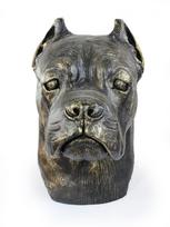 „Cane Corso“, itališkas „Cane Corso“ – šuns biustas, didelė šuns galva sodui, unikali „Art-Dog“ prekės ženklo svetainės apdaila ruda