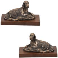 Anglų seteris, Lawerack, Laverack - šuns statula, figūrėlė biurui, trofėjus šunų parodai, prekės ženklas „Art-Dog“ ruda