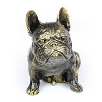 Prancūzų buldogas, Frenchie I - šuns statula, sėdintis šuo prie stalo, šunų mylėtojo svetainės puošmena Art-Dog ruda