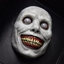 1vnt Helovino kaukė Baisi besišypsanti demono kaukė su baltomis akimis Siaubingas Velnias Coser Creepy Siaubo kaukė Evil Cosplay Baisiausias kaukių kamuolys balta