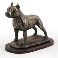 Amerikiečių Stafordšyro terjeras, Amstaff - išskirtinė šuns figūrėlė, prabangi interjero puošmena, riboto leidimo figūrėlės iš prekės ženklo Art-Dog ruda