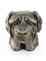 Anglų mastifas - šuns biustas, didelė šuns galva sodui, unikali svetainės apdaila pagal prekės ženklą Art-Dog ruda