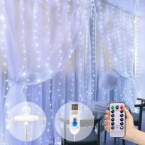 Girlianda-užuolaida su pulteliu ir kabliukais BlitzTop, 3×3 m, 300 LED, šaltai balta