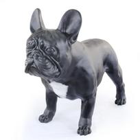 Prancūzų buldogas, Frenchie I – natūralaus dydžio šuns statula, 1:1 mastelio figūrėlė, „Art-Dog“ statula sodui ruda