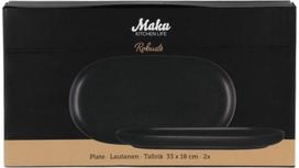 Lėkščių rinkinys MAKU ROBUSTE OVAL, 33x18 cm, 2 vnt