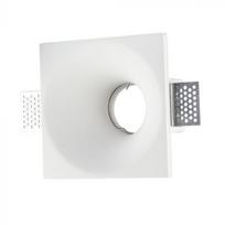 GU10 lemputės rėmelis, baltas, kvadratinis, gilus, 121x121mm