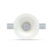 GU10 gipsinis lemputės rėmelis, baltas, apvalus, gilus, 132mm