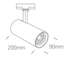 30W LED šviestuvas į bėgelius, baltas, 3000K
