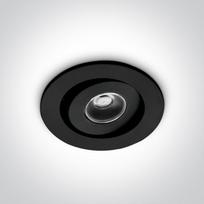 1W LED įleidžiamas pakreipiamas šviestuvas, juodas, 6000K