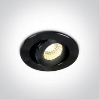 1W/3W LED įleidžiamas pakreipiamas šviestuvas, juodas, 3000K