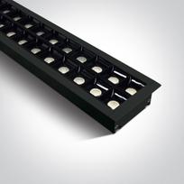 40W LED įleidžiamas linijinis šviestuvas, juodas, 4000K