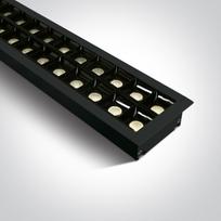 40W LED įleidžiamas linijinis šviestuvas, juodas, 3000K