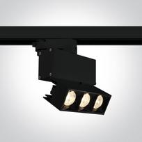 12W LED šviestuvas į bėgelius, juodas, 3000K