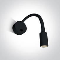3W LED sieninis šviestuvas- skaitymo lempa, juodas, 3000K