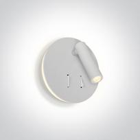 3W + 5W LED sieninis šviestuvas- skaitymo lempa, baltas, 3000K