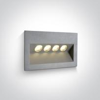 4x1W LED įleidžiamas sieninis lauko šviestuvas, pilkas, 3000K