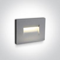 3,6W LED įleidžiamas sieninis lauko šviestuvas, pilkas, 3000K