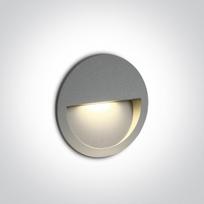 3W LED įleidžiamas sieninis lauko šviestuvas, pilkas, 3000K