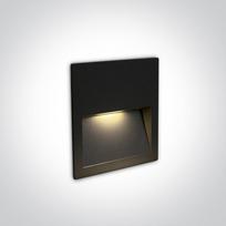 4W LED įleidžiamas sieninis lauko šviestuvas, juodas, 3000K
