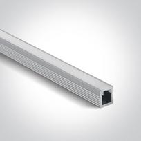 Paviršinis profilis su baltu difuzoriumi, 2m, su 2 poromis užbaigimų ir 6 vnt tvirtinimo spaustukų. Tinkama LED juostoms 5 mm.