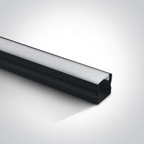 Paviršinis profilis su baltu difuzoriumi, 2m, su 2 poromis užbaigimų ir 6 vnt. tvirtinimo spaustukų. Tinka LED juostoms 12 mm.