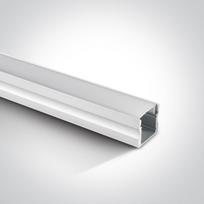 Paviršinis profilis su baltu difuzoriumi, 2m, su 2 poromis užbaigimų ir 6 vnt. tvirtinimo spaustukų. Tinka LED juostoms 12 mm.