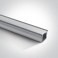 Įleidžiamas profilis su baltu difuzoriumi, 2m. Komplektuojama su 2 poromis užbaigimų. Tinkama LED juostoms 12 mm.