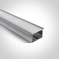 Įleidžiamas aliuminio profilis su PC baltu difuzoriumi, 2m. Komplektuojama su 2 poromis užbaigimų. Tinkama LED juostoms 40mm.