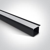 Įleidžiamas profilis su baltu difuzoriumi, 2m. Komplektuojama su 2 poromis užbaigimų. Tinkama LED juostoms 25 mm.