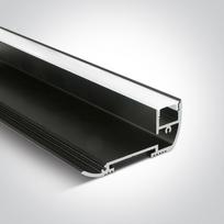 Paviršinis profilis, juodas, 2m, komplektuojamas su užbaigimais, 8mm LED juostai