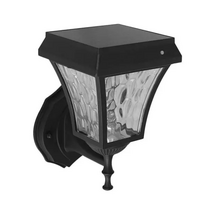 2W LED sieninis lauko šviestuvas, juodas, 3000/6000K, su saulės baterija, IP44