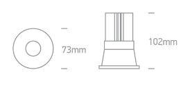 12W COB LED įleidžiamas šviestuvas, baltu korpusu, 3000K