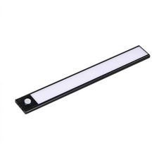 2W LED įkraunamas linijinis paviršinis šviestuvas, 40cm, juodas, 3000K, su judesio davikliu