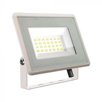 20W LED prožektorius, baltu korpusu, 6400K, su maitinimo šaltiniu