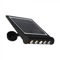 8W LED universalus šviestuvas, su saulės baterija ir judesio davikliu, juodas, 3000K