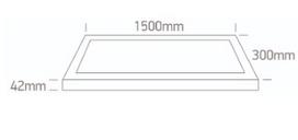 50W LED paviršinė panelė, balta, 150x30cm, CCT