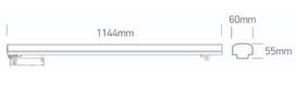40W LED linijinis šviestuvas į 3 fazių bėgelį, baltas, 3000/3500/4000K