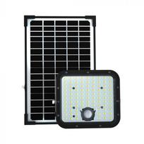 30W LED prožektorius su saulės baterija, juodas, 6400K, su judesio davikliu